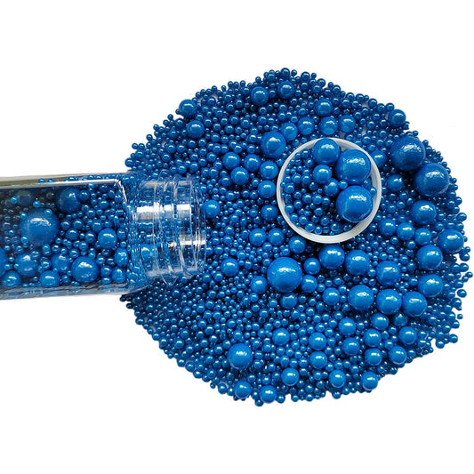 Edible Royal Blue Sugar Pearls Candy Sprinkles 120G/ 4.23Ounce Baking Cake Sprinkles Cupcake and Cake Topper Cookie