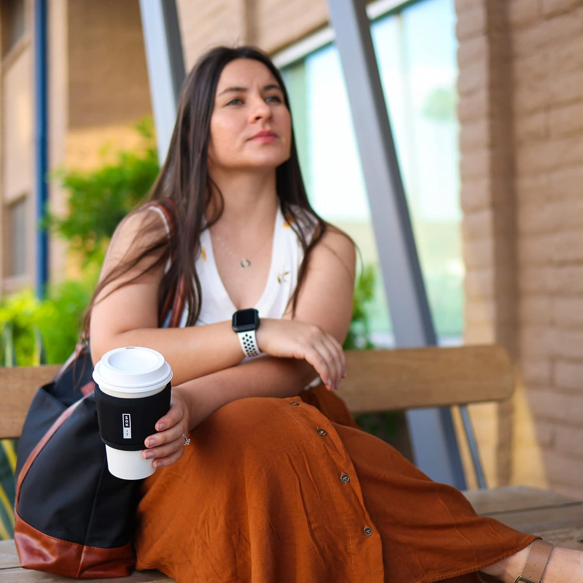 Sok It HotSok Coffee &amp; Tea Reusable Insulated Neoprene Cup Sleeve (Abstract Floral, One Size Coffee Sleeve)