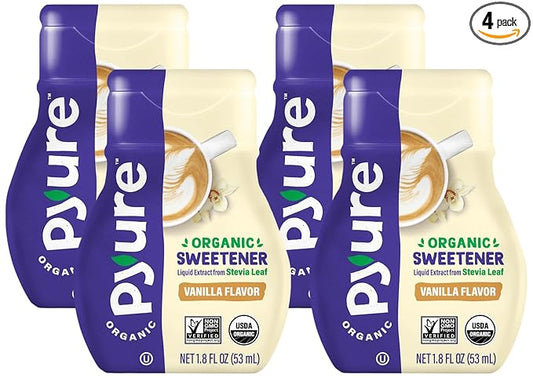 Pyure Organic Liquid Vanilla Stevia Drops | Stevia Liquid Sweetener Keto Sugar Substitutes | Zero Calorie, Zero Sugar, Zero