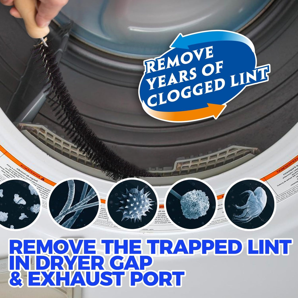 Holikme 35FT Dryer Vent Cleaner Kit 58Pcs - Lint Remover Brush Vacuum Tools