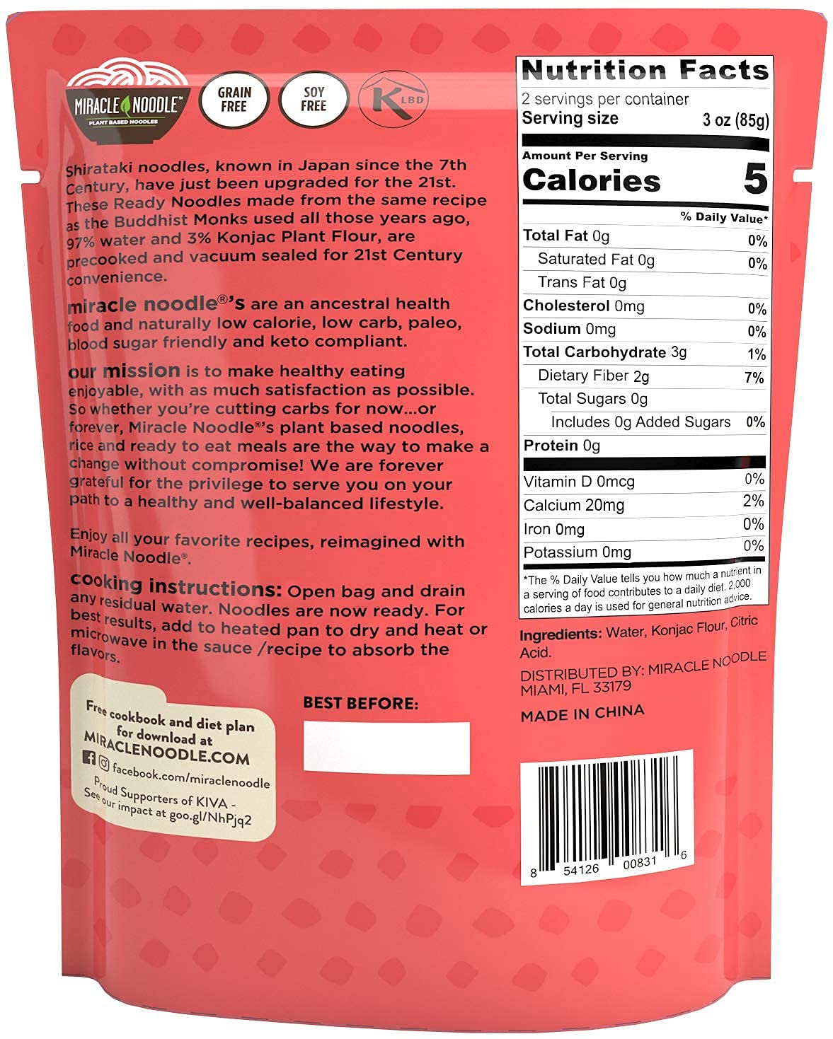 Miracle Noodle Ready to Eat Fettuccine Pasta, 7 Oz (Pack of 6)