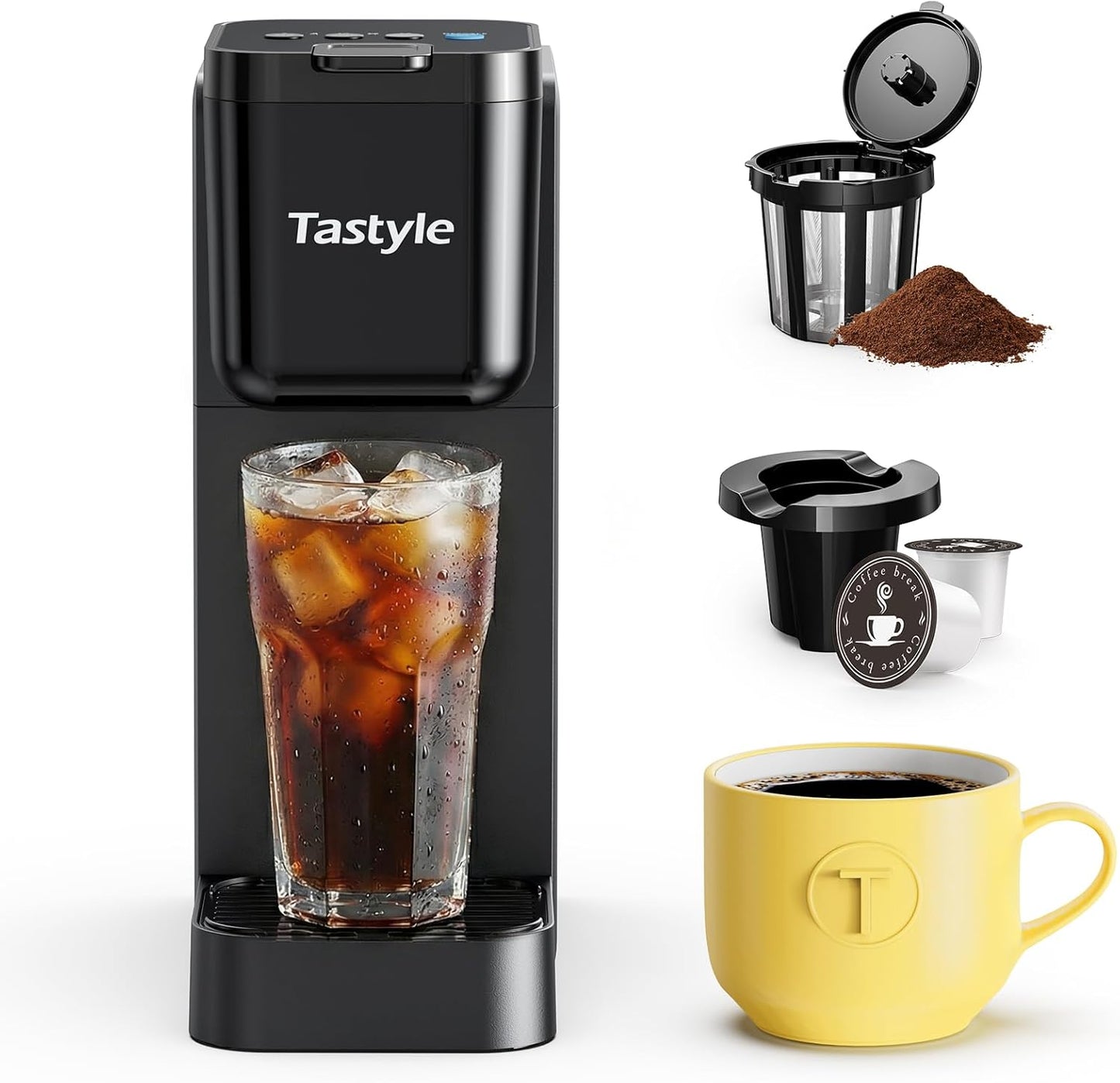 Tastyle Single Serve Coffee Maker Hot and Iced with Bold Brew, Up to 16 Oz