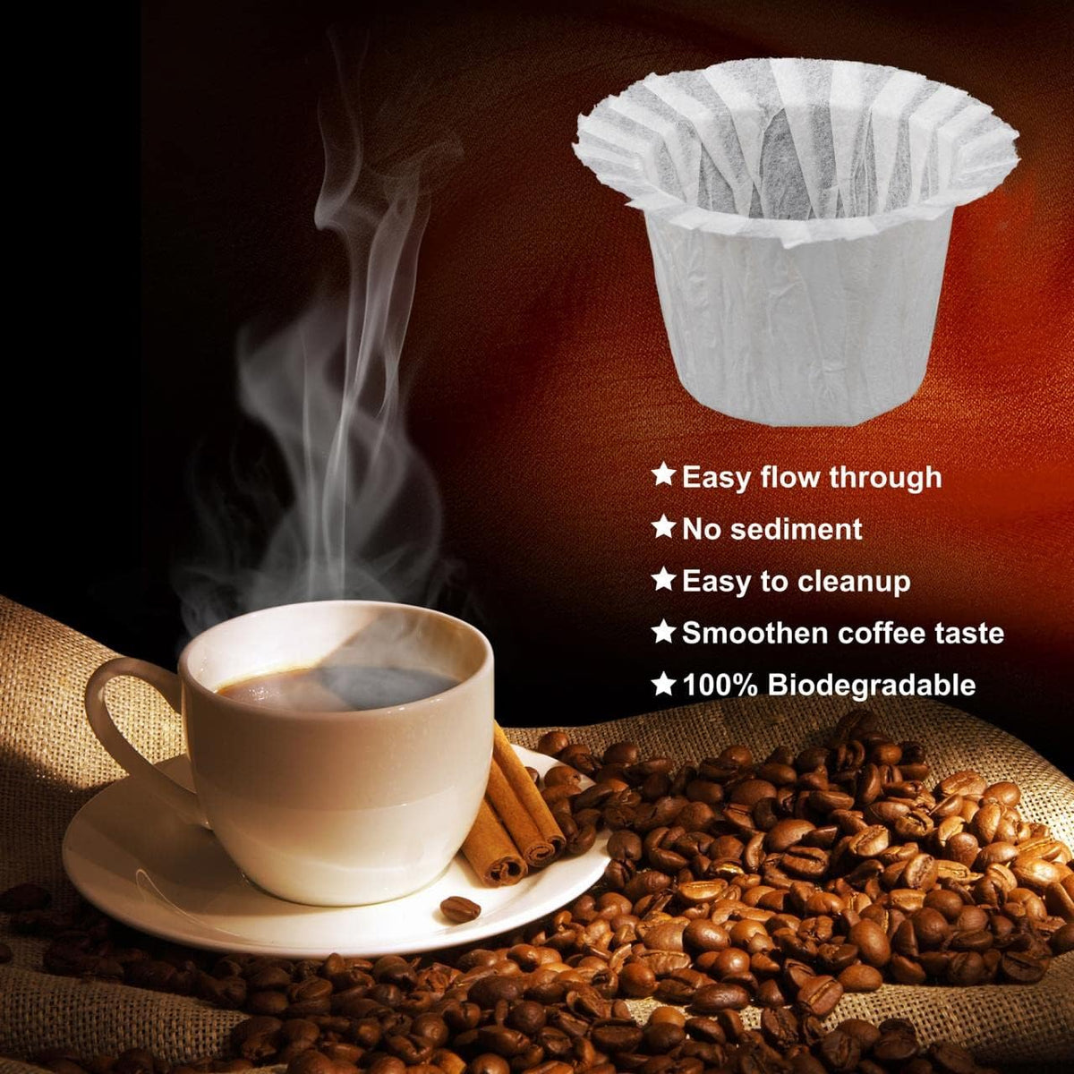 Irmidi 300 Count Disposable Kcup Filters with 2 Pack Reusable Coffee Pods for Keurig 2.0 and 1.0 Coffee Makers