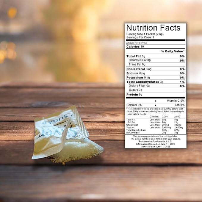Sugar Packets – 500 Count (2.8g Each) – Single-Serve Granulated Sugar in Compact Cardboard Dispenser Box – Packaged by CMC Products