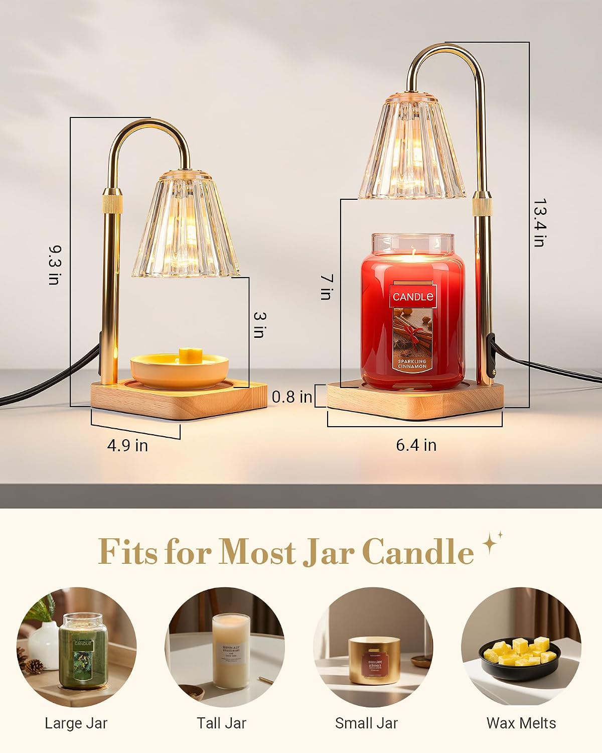 Marycele Candle Warmer Lamps 2 Pack, Electric Lamp with Timer Gifts Decor