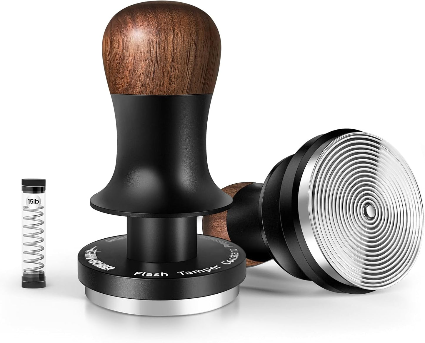 MHW-3BOMBER 54mm Espresso Tamper - 3 Spring Loaded Coffee Tamper with 15lb / 30lbs Replacement Sprin