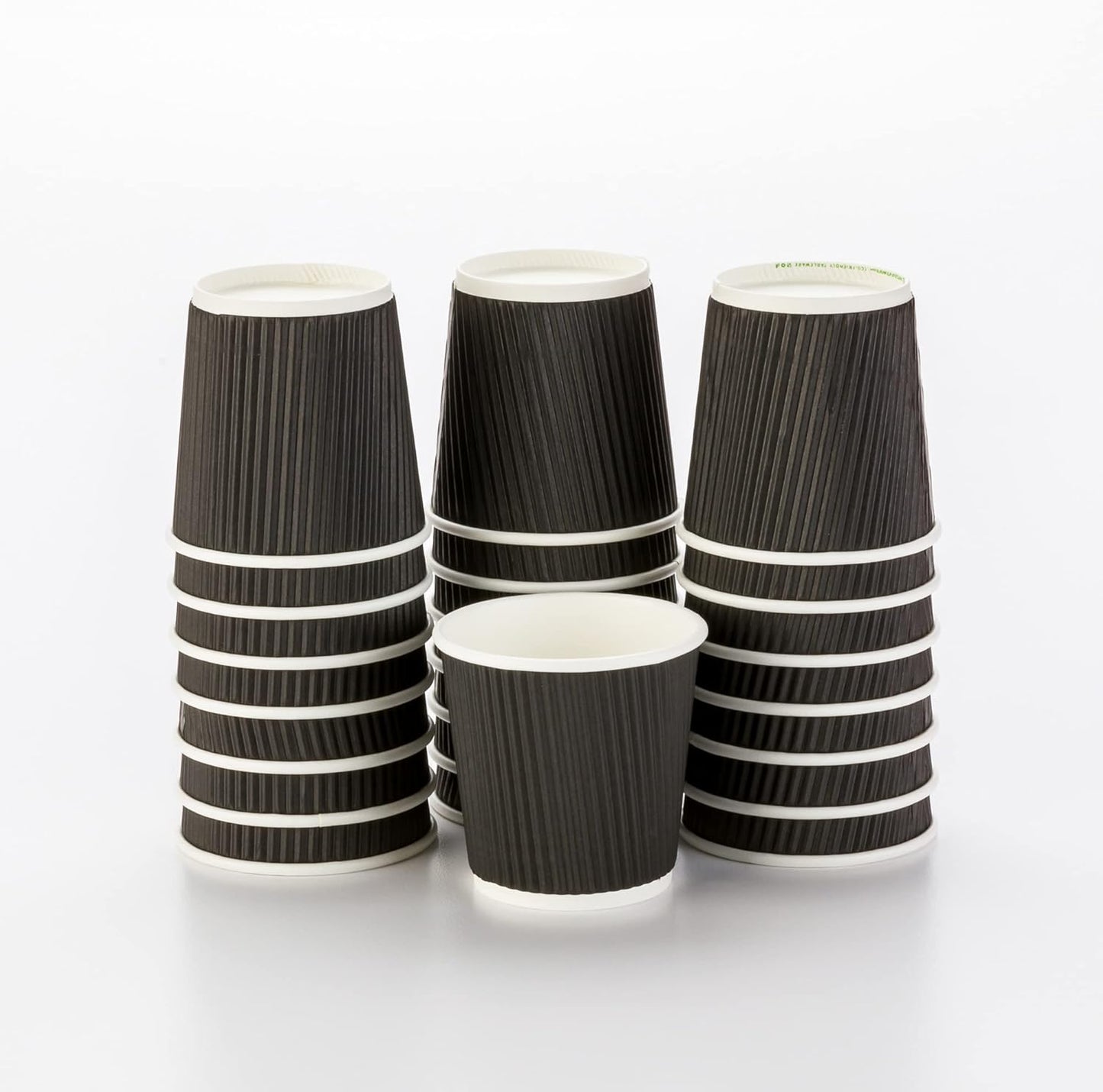500-CT Disposable Black 4-OZ Hot Beverage Cups with Ripple Wall Design: No Need for Sleeves - Perfec