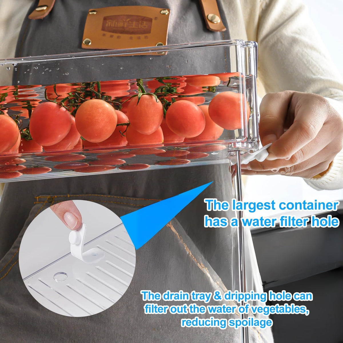 10 Pack Fridge Organizer, Stackable Refrigerator Organizer Bins with Lids, BPA-Free Produce Fruit Storage Containers for Storage Clear for Kitchen, Food, Drinks, Vegetable Storage