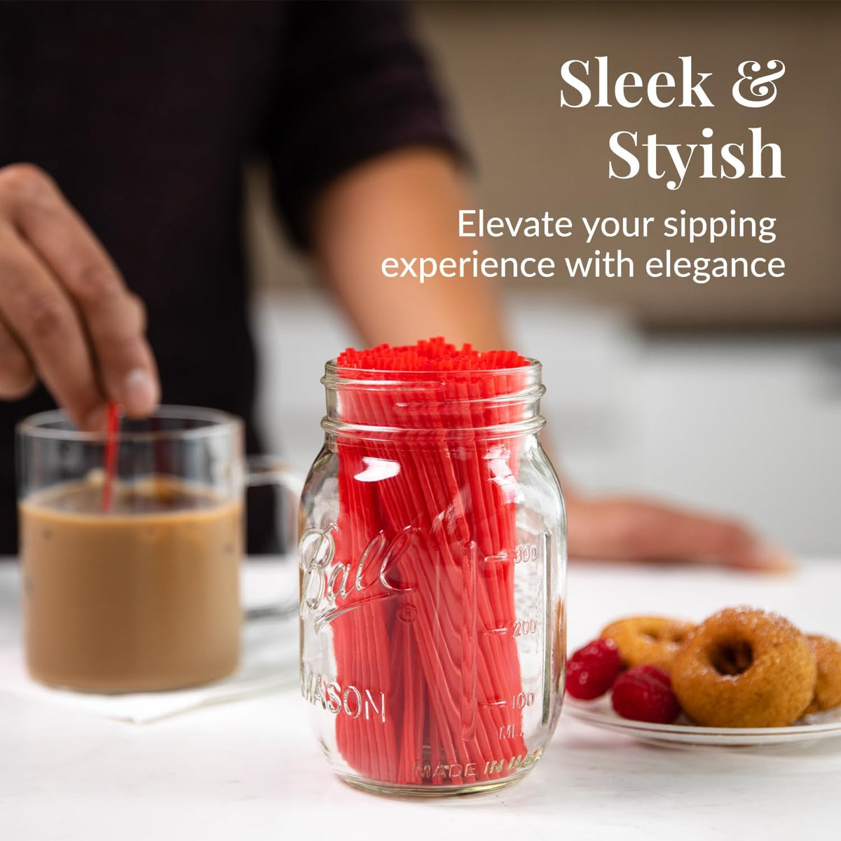 Prestee 2000 Count Red Coffee Stirrers - 5 Inch Plastic Stir Sticks for Hot and Cold Beverages - Disposable Coffee Straws for