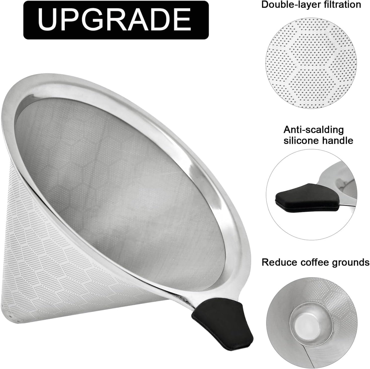 Pour Over Coffee Filter for Chemex 6/8/10 Cups &amp; Hario V60 02 03