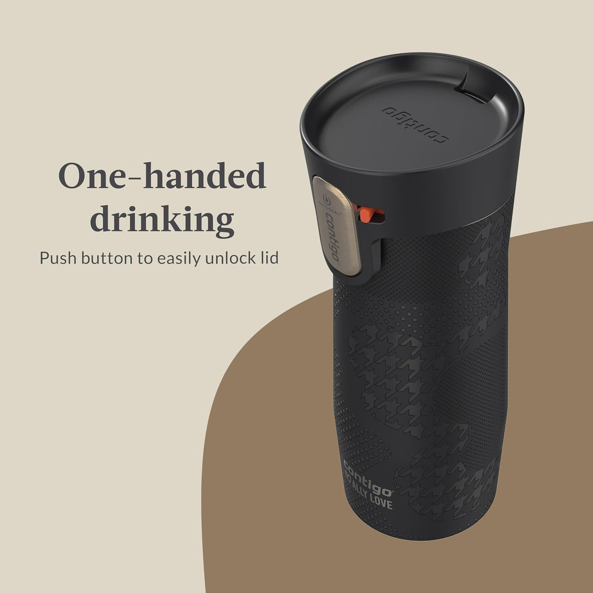 Contigo x Ally Love Stainless Steel Vacuum-Insulated Travel Mug with Autoseal and Easy Clean Lid, Spill-proof, Keeps Drinks cold 24 hrs &amp; hot for 11 hrs, BPA Free, 16oz., West Loop 3.0, Licorice