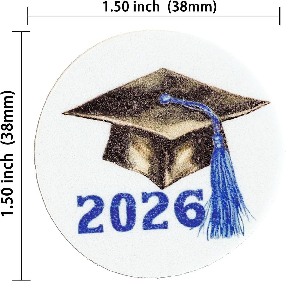 Gyufise 48Pcs Edible 2026 Graduation Cap Cupcake Toppers Wafer Paper Class of 2026 Grad Cap Cupcake Picks for 2026 Graduation