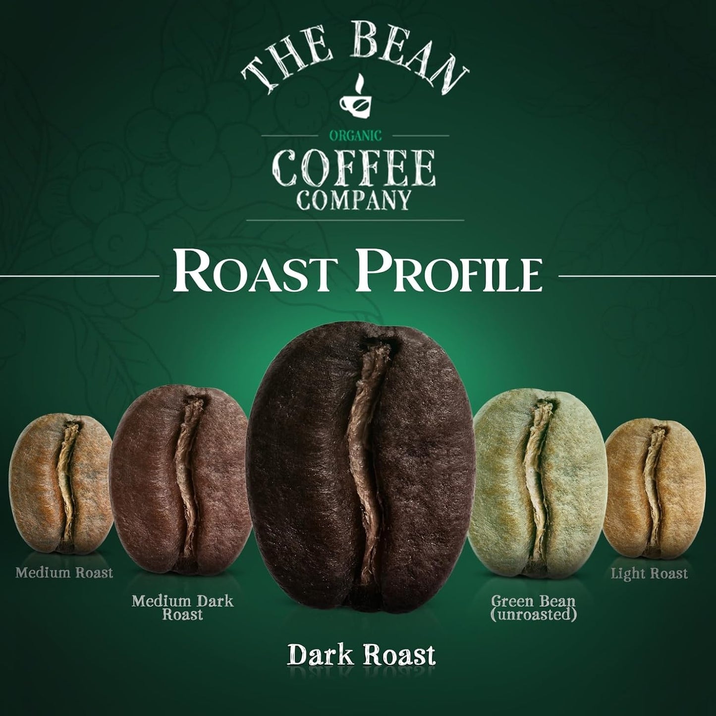 The Bean Organic Coffee Co. Christmas Roast, Dark, Whole Bean, 2 x 1 lb | A rich, bold, warming dark roast. Organic coffee beans. 2 x 1 lb.