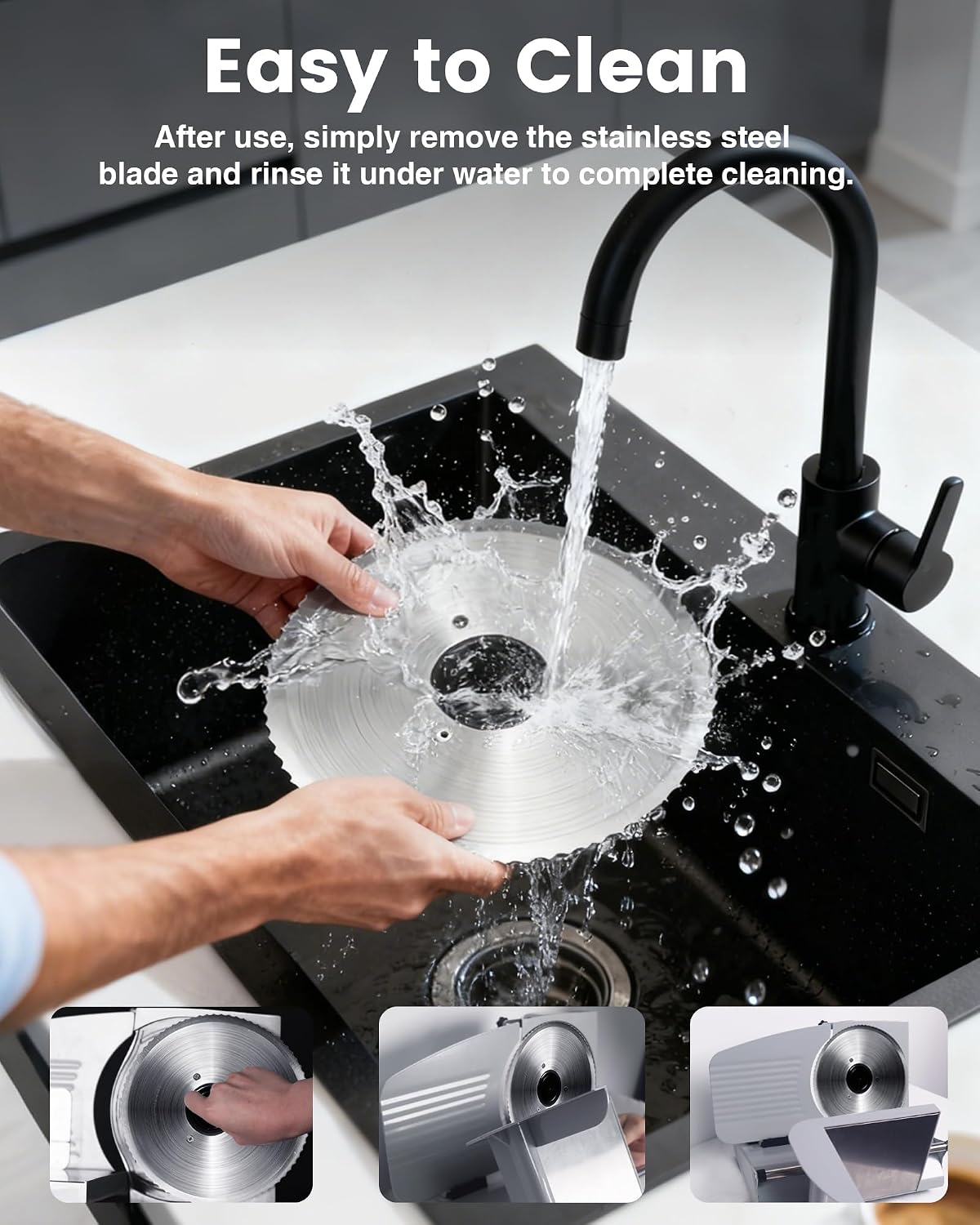Pterying 200W Electric Meat Slicer, 2 Removable 7.5" Stainless Steel Blades
