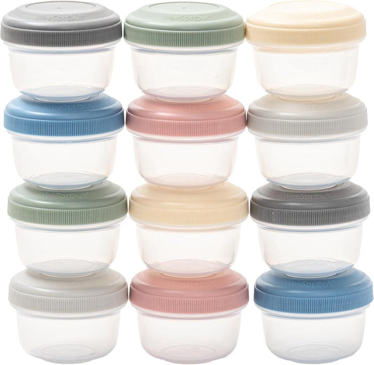 WeeSprout Leakproof Baby Food Storage - 12 Set, Small Plastic Containers with Lids, Lock in Freshness, Nutrients & Flavor,