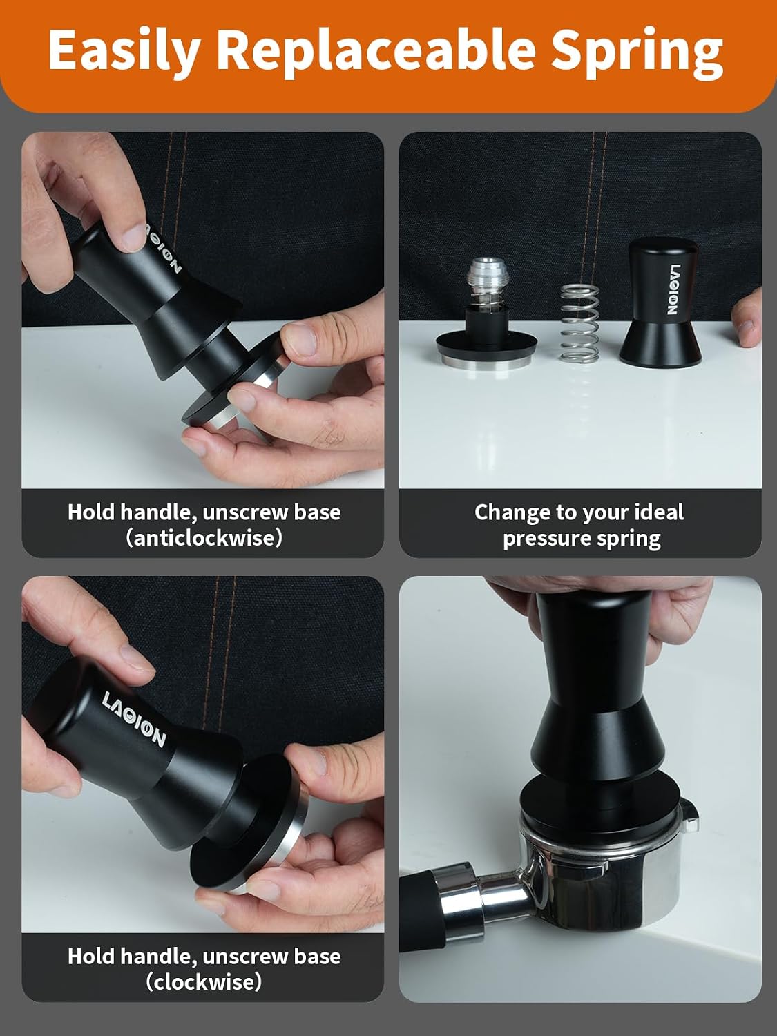 53.3mm Espresso Tamper, Coffee Espresso Accessories with Ergonomic Handle