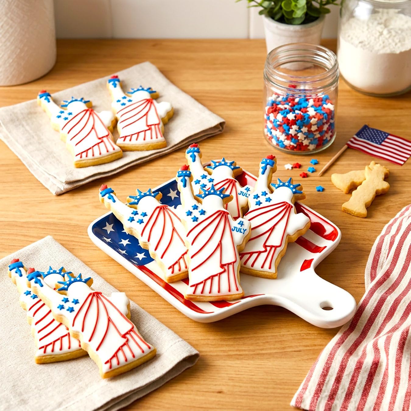 4th of July Cookie Cutters 8Pcs Large Size for Celebration