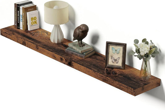 Vivelove Single Floating Shelves 48x10” Set of 1, Rustic Brown