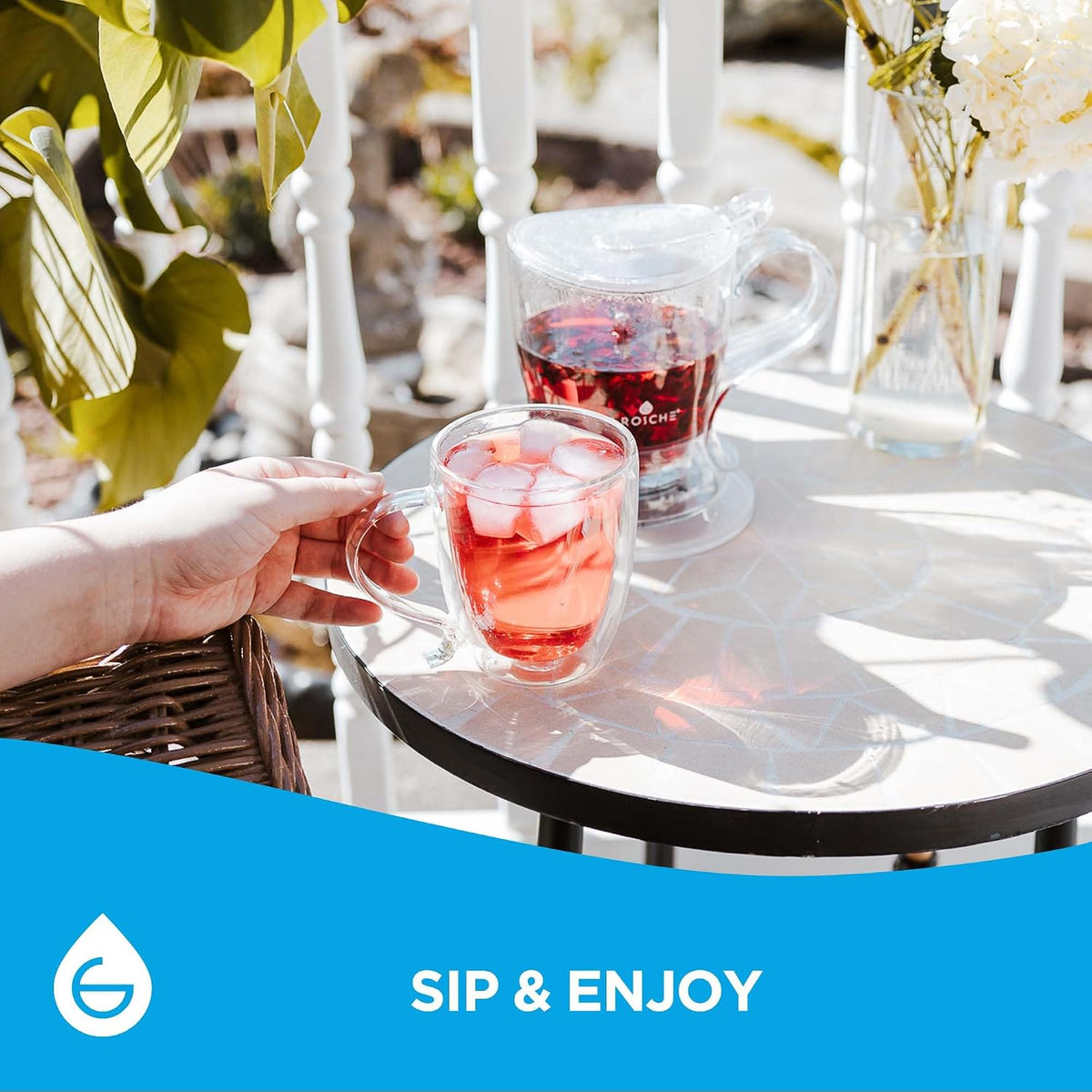GROSCHE Cyprus Double Wall Glass Mug For Coffee, Tea And Cold Drinks, 16 Oz | Floating Drink Effect Adds Modern Style, While The Lightweight, Dishwasher-Safe Design Makes Daily Handling And Cleanup Easy.