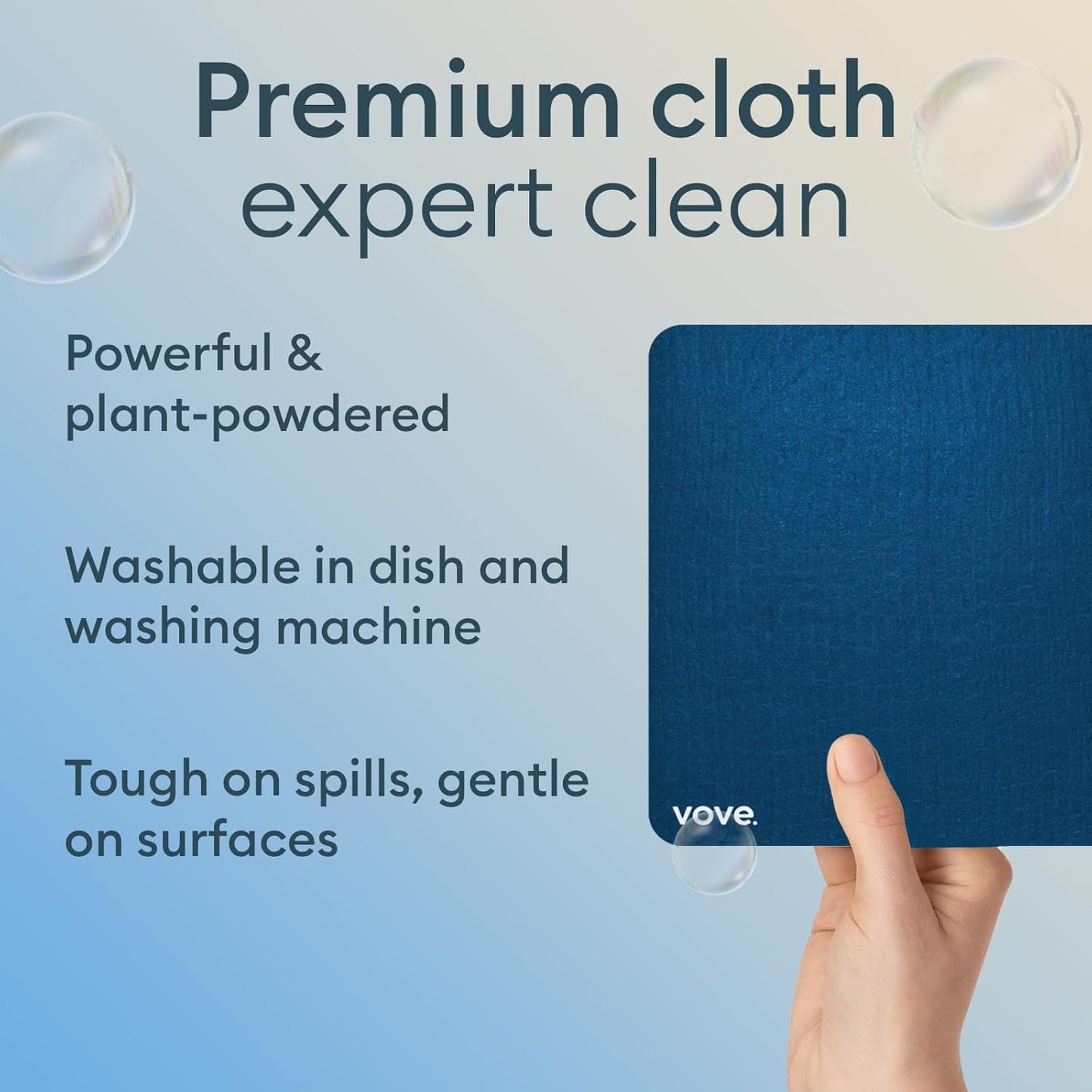 Vove Swedish Dishcloths 5-Pack, Coastal Calm - FSC Certified Cellulose & Cotton, Oeko-TEX Standard 100, Reusable Washable Kitchen Cleaning Cloths, Eco Friendly