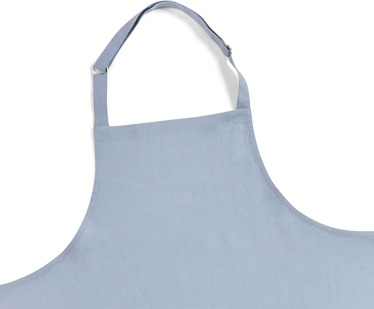 Solino Home 100% Pure Linen Apron Dusty Blue, Full Midi Apron 38 x 36 in | Linen Chef Wear an apron with pockets for cooking, hosting and gifting, soft plain weave, artisan crafted, OEKO-TEX Certified