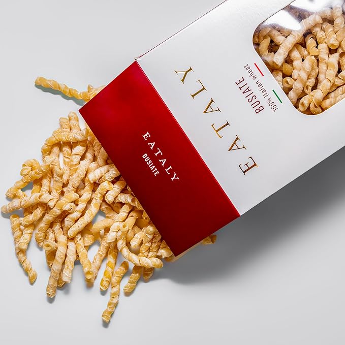 Eataly Italian Busiate Pasta Noodles - 500g (17 oz.) Box -Authentic Durum Semolina Wheat - Made in Italy- Dried Pasta for Gourmet Dining, 1 Pack