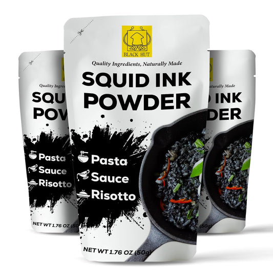 Black Hut Cuttlefish Squid Ink Powder, Perfect for Festive Baking & Cooking, Ideal for Rice, Noodles, Pasta, Spaghetti,