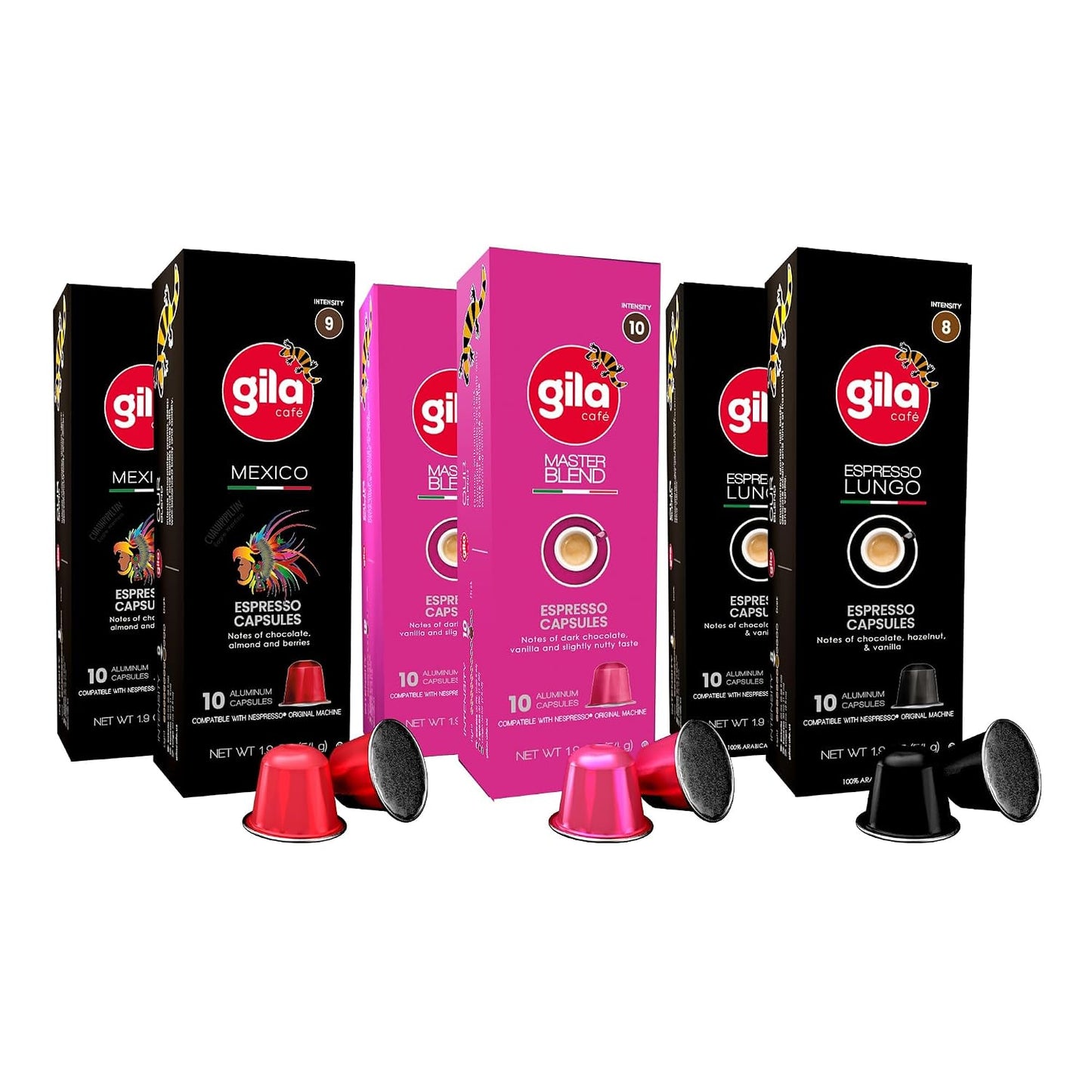 gila cafe Espresso Coffee Capsules, Nespresso Original, Dark Roast, 60ct