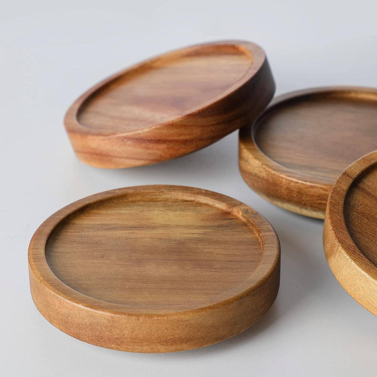 3 Pack Glass Jars with Acacia Wooden Lids