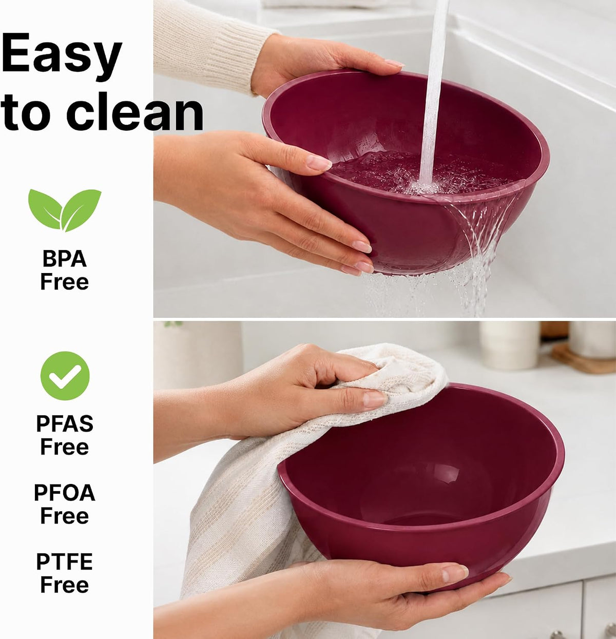 Zulay Kitchen 12 Piece Plastic Mixing Bowls with Leak-Proof Lids Set - Microwave and Freezer Safe Kitchen Mixing Bowls for Preparing, Serving and Storing - Large Nesting Bowls (Cotton Candy Ombre)