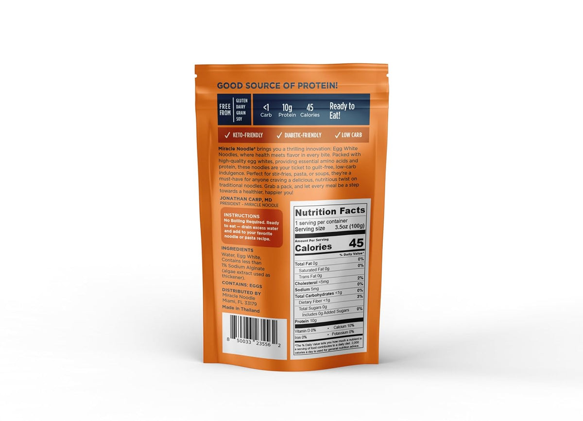 Miracle Noodle Egg White Vermicelli Pasta, 3.5 Oz (Pack of 6)