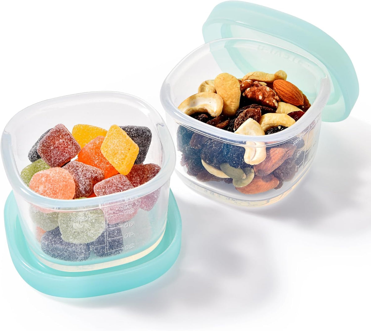 U-Taste Silicone Container with Lids, Small Mini Food Storage, 3oz * 2