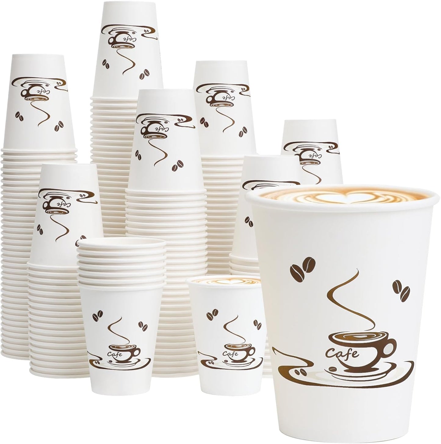 Lamosi 500 Pack 12 OZ Coffee Cups, Disposable Paper Cups for Hot/Cold Beverage, Disposable Cups 12 o
