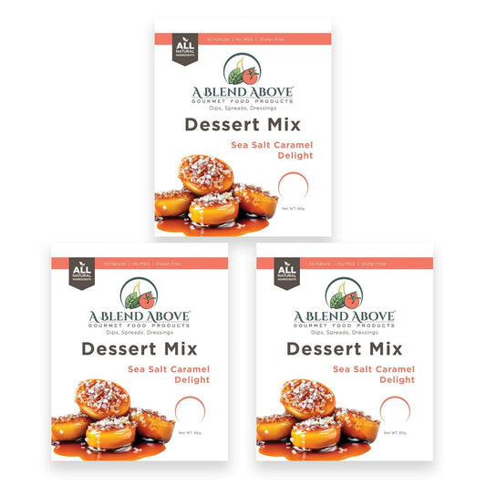 A Blend Above Sea Salt Caramel No-Bake Desserts Mix - All Natural, Vegan, Gluten Free, No MSG - Instant Dessert Mix, Fruit
