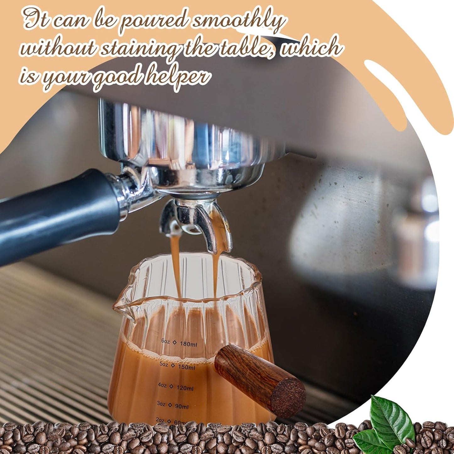 Jingmore 1 Pcs 6 oz Clear Espresso Shot Glass with Handle