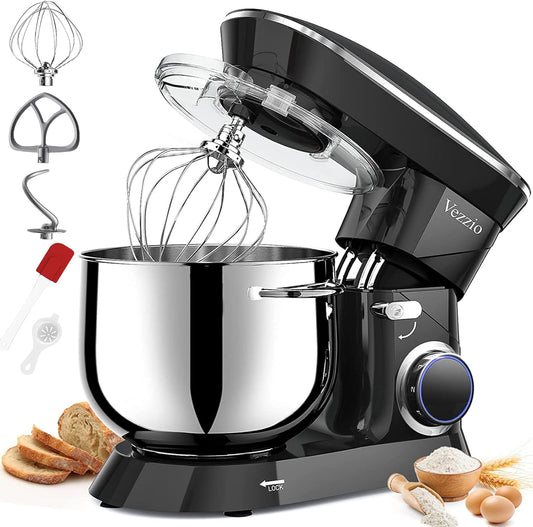 9.5 Qt Stand Mixer, 10-Speed Tilt-Head Food Mixer, Vezzio 660W Kitchen Electric Mixer with Stainless Steel Bowl,