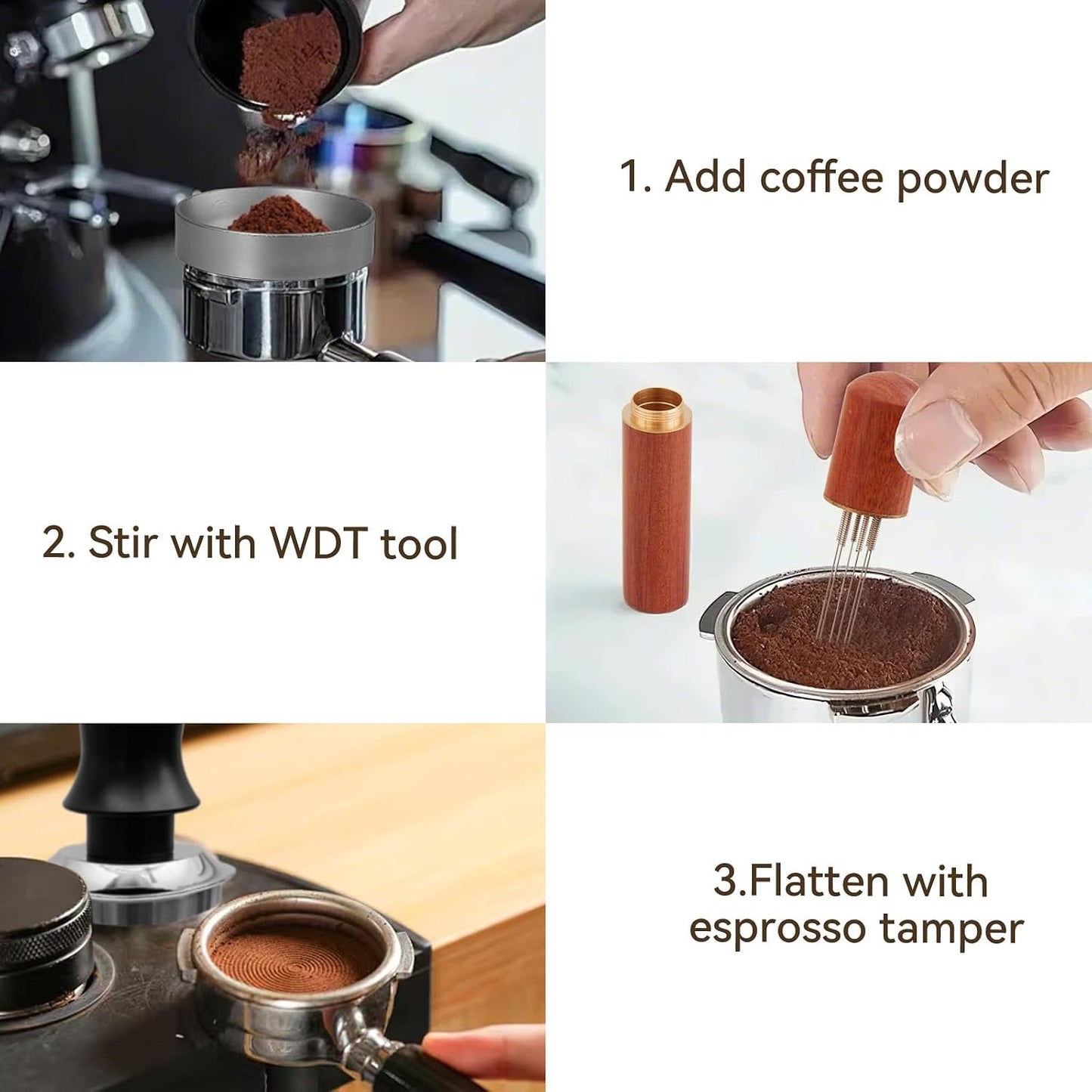 24pcs Espresso Accessories Kit, Espresso Tools Set for Coffee Machine, Spring-Loaded 304 Stainless Steel Base 30lbs Coffee Calibrated Tamper Tools for Enjoying cafes Home Office hotels(53mm)