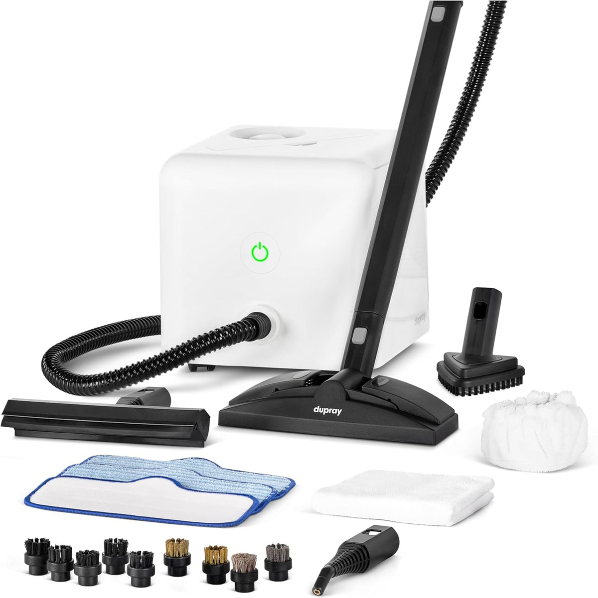 Dupray Neat Steam Cleaner for Home - 20 pieces | Powerful multipurpose steamer | Chemical-free cleaning for floor, car, wall, grout &amp; kitchen | Steam mop|20 Accessories