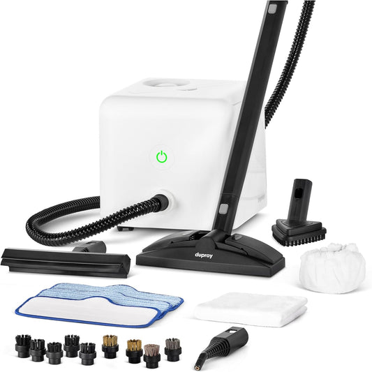 Dupray Neat Steam Cleaner for Home - 20 pieces | Powerful multipurpose steamer | Chemical-free cleaning for floor, car, wall, grout &amp; kitchen | Steam mop|20 Accessories