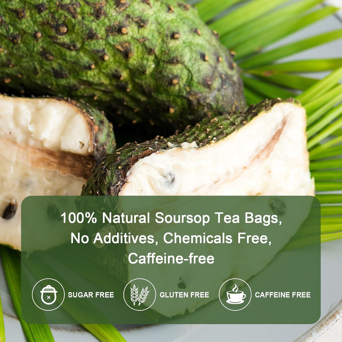 Organic Soursop Leaf Tea Bags | Annona Muricata Herbal Tea for Relaxation &amp; Wellness | Caffeine-Free, Antioxidant Rich | 30 Count | Gluten-Free