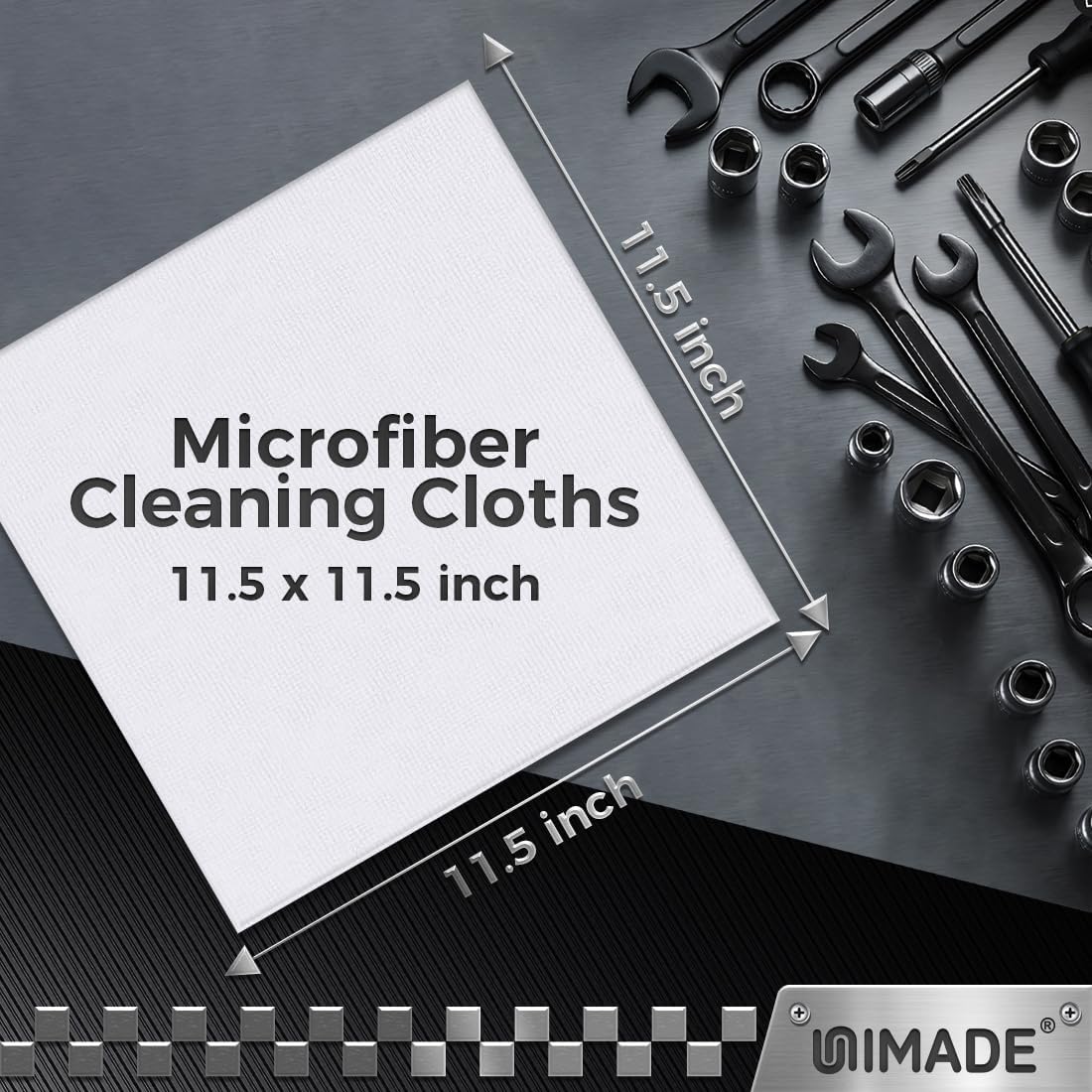 UNIMADE Shop Towel Rag, 200 Pack Reusable Microfiber Cleaning Cloth
