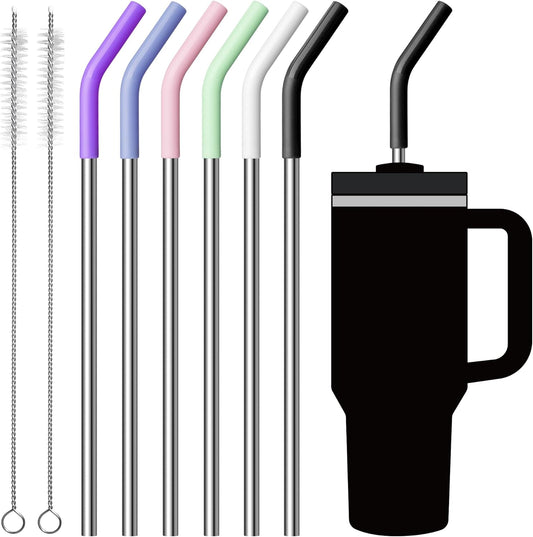Stainless Steel Straws for 40oz Stanley Cup Tumbler, 40 oz Metal Reusable Replacement Straight Straws for Simple