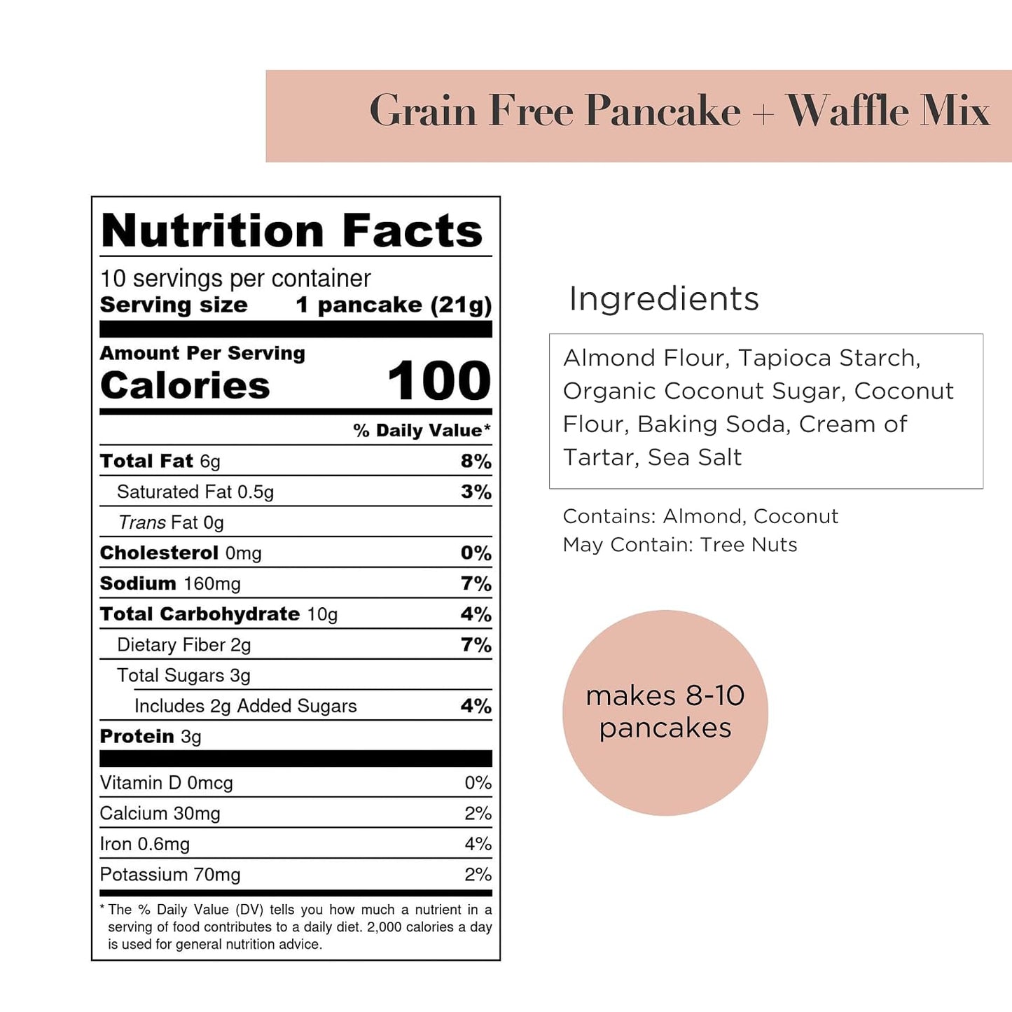 Stellar Eats Grain-Free Pancake &amp; Waffle Mix | Gluten-Free, Dairy-Free, Plant-Based, Paleo-Friendly | Sweetened with Coconut Sugar | Almond Flour-Based | Makes Fluffy, Thick Pancakes | 7.3 oz | 1 Pack
