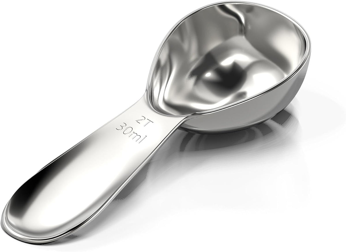 BALCI Stainless Steel Coffee Scoop - 2 Tablespoon (30ml) | Heavy duty exact measuring spoon for coffee, tea, sugar, flour &amp; more. Premium 18/8 stainless steel construction.