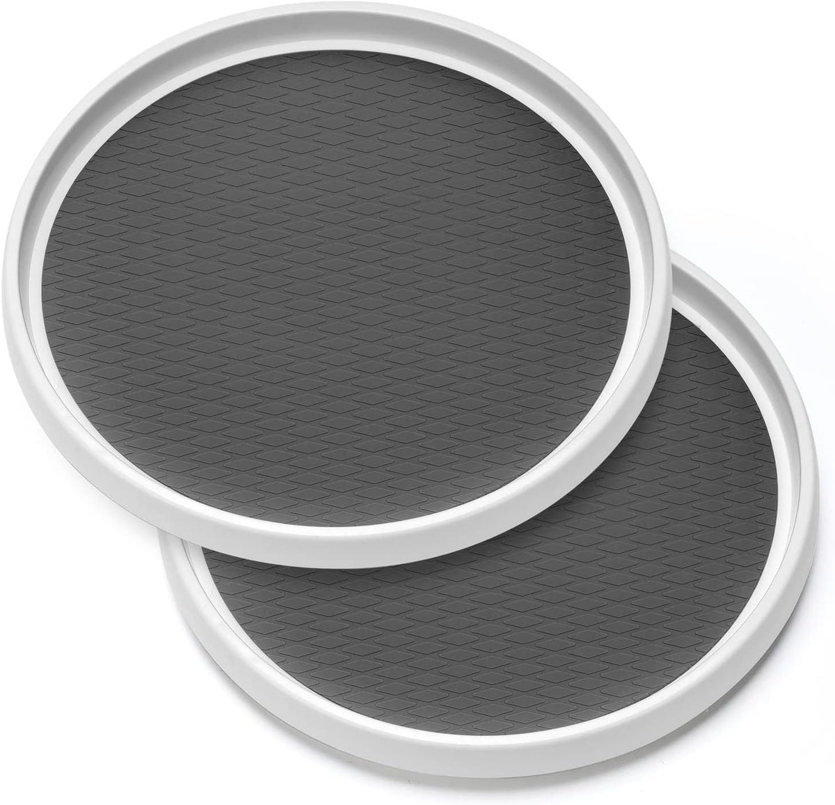 2 Tier 10" Turntable Lazy Susan Spice Organizer - Rotating Seasoning Rack for Pantry Cabinet Kitchen Countertop, Table Top Organizing - Multiuse Two Tier Rotating Organization Rack Spinner