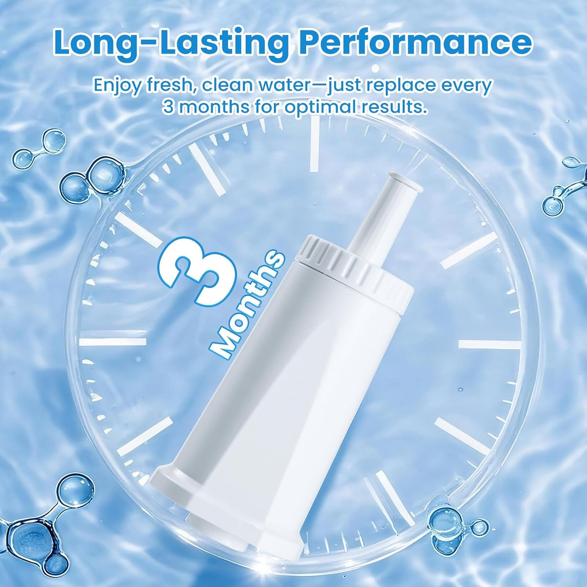 Water Filter for Breville Barista Touch Espresso Machine BES880, Barista Pro BES878, Oracle Touch BES990, Oracle BES980 &amp; Dual Boiler BES920 Bambino ClaroSwiss Sage, BES008WHT0NUC1 (3 Pcs)