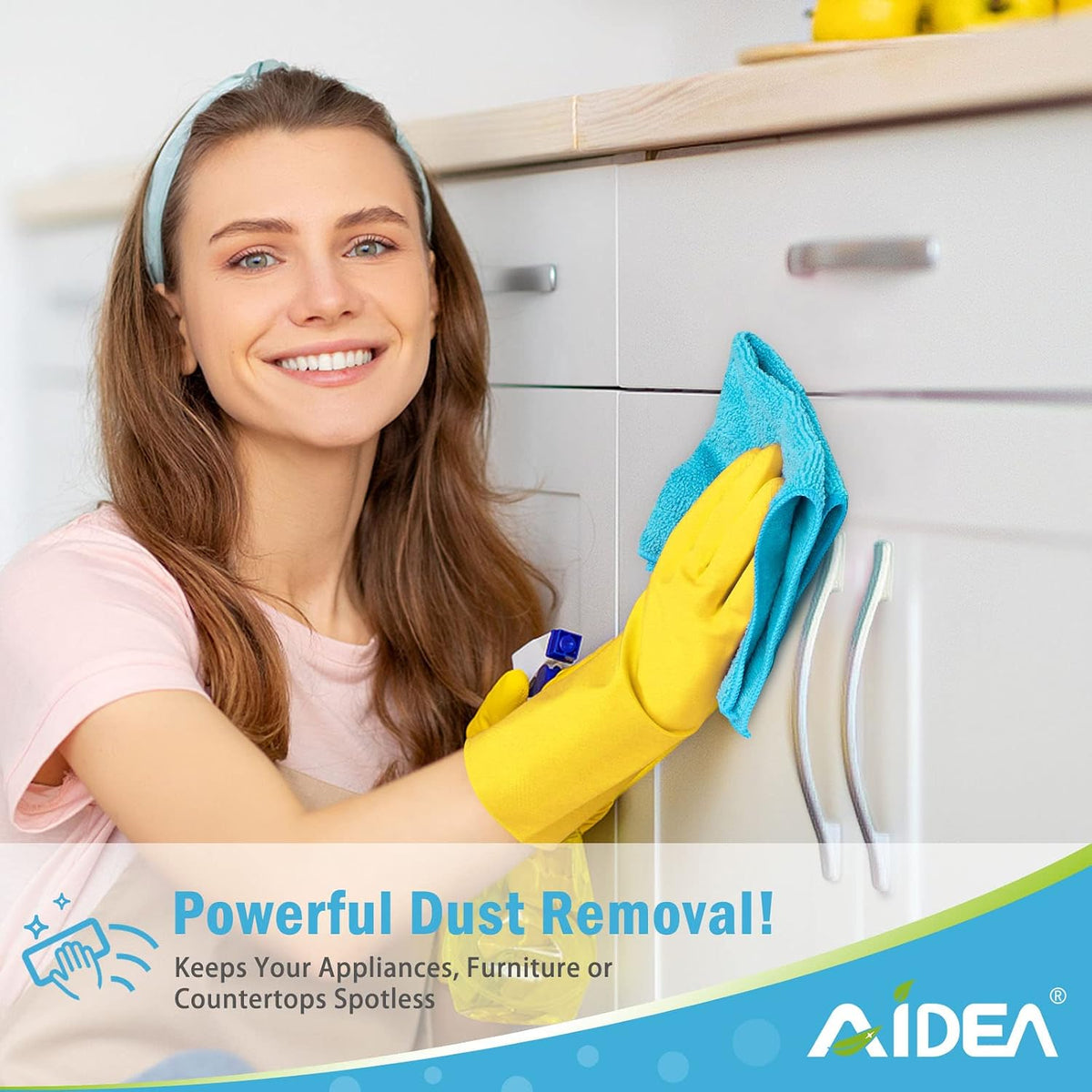 AIDEA Microfiber Cleaning Cloth-50PK, Microfiber Towels for Cars 12"x12"