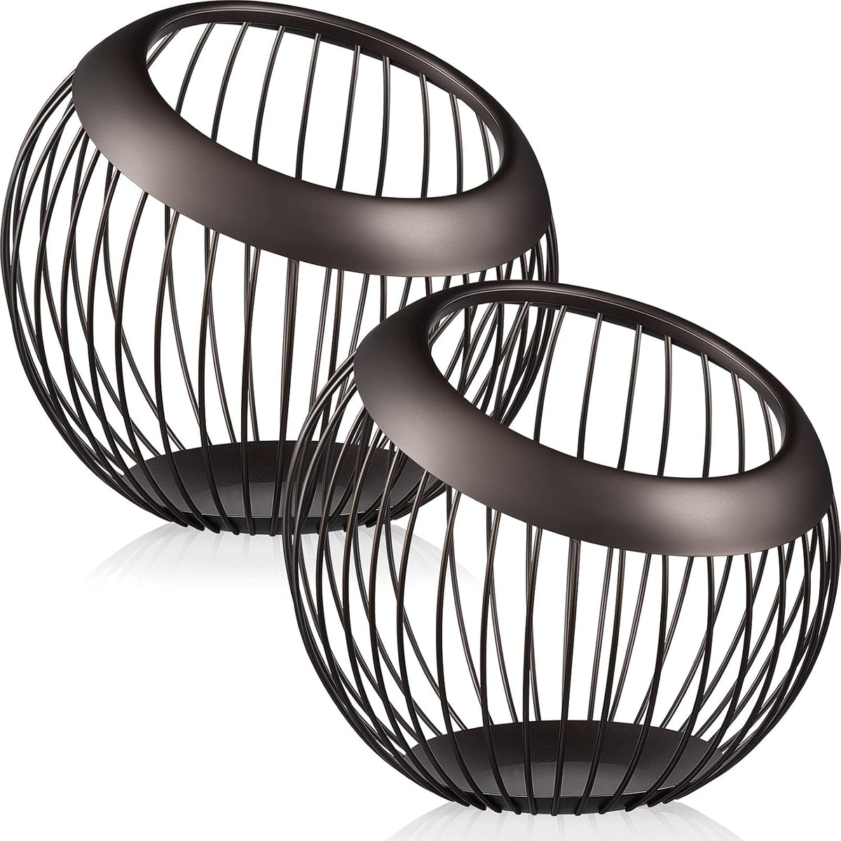 2 Pieces Coffee Pods Holder Large Capacity Coffee Pod Baskets Stainless Steel Cup Organizer Sturdy for Espresso Capsule Pot Storage Metal Wire Fruit Bowl Snack Storage(Dark Brown)