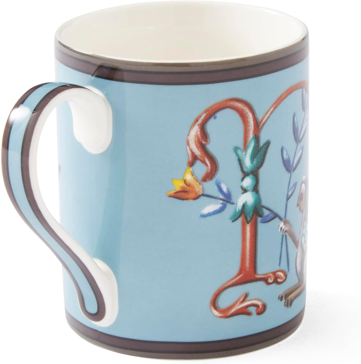 Spode Kit Kemp 12oz Mug in Fine China, N Initial - Custom Coffee Cup for Hot Beverages, Personalized Gift Idea for Her, Him, Friends, Coffee Lovers - Stylish Letter Mug for Daily Use, Dishwasher Safe