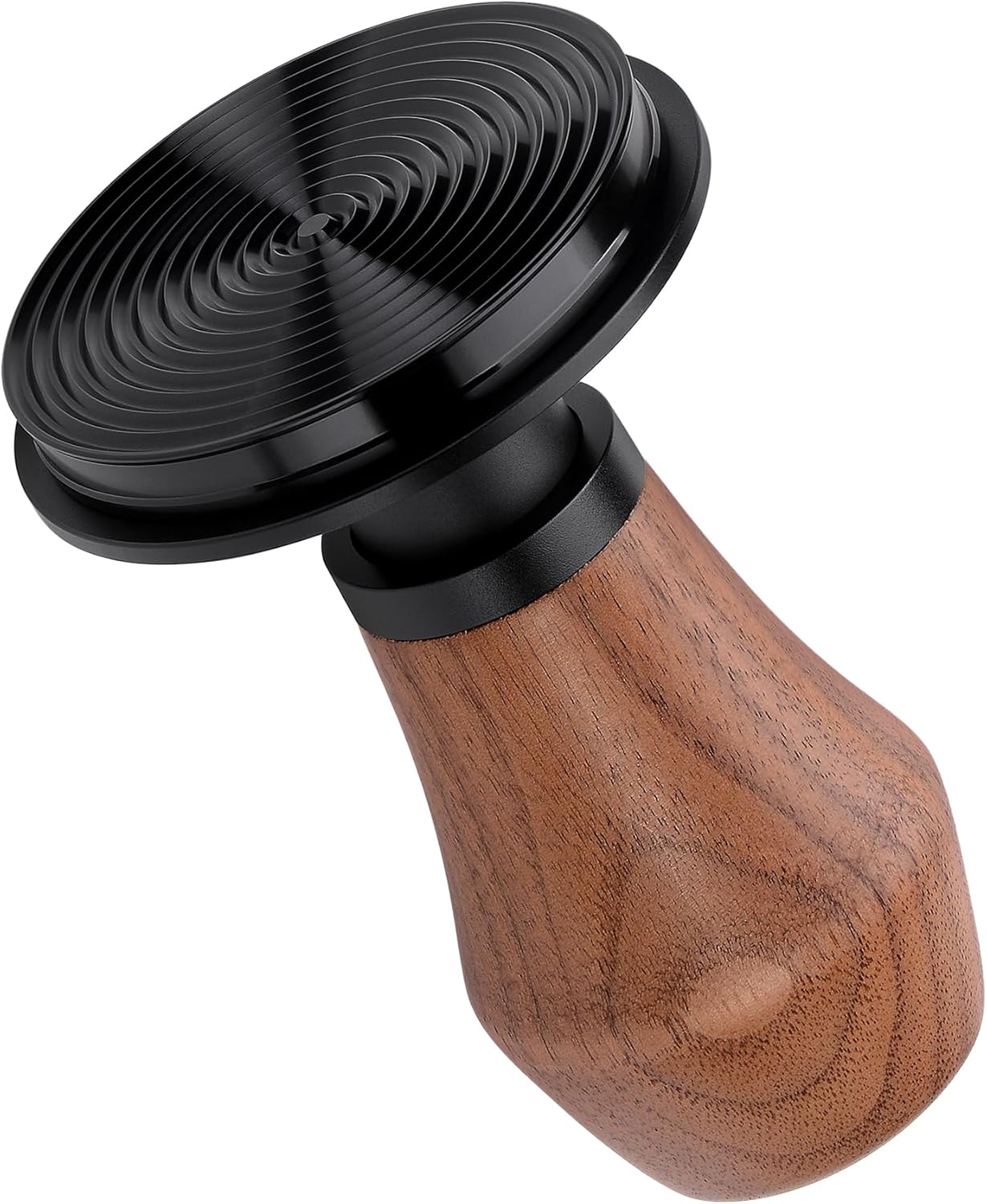 Normcore 58.5mm Espresso Coffee Tamper V4 - Spring Loaded Tamper With Titanium PVD Coating Ripple Base -15lb / 25lb / 30lbs Replacement Springs, Genuine American Walnut Handle
